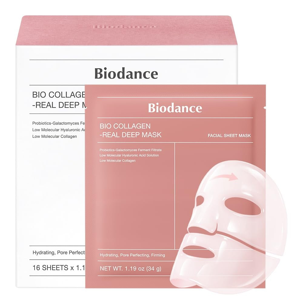 BIODANCE Bio-Collagen Real Deep Mask | Hydrating Overnight Hydrogel Face Mask | Korean Skin Care | 34g x 4