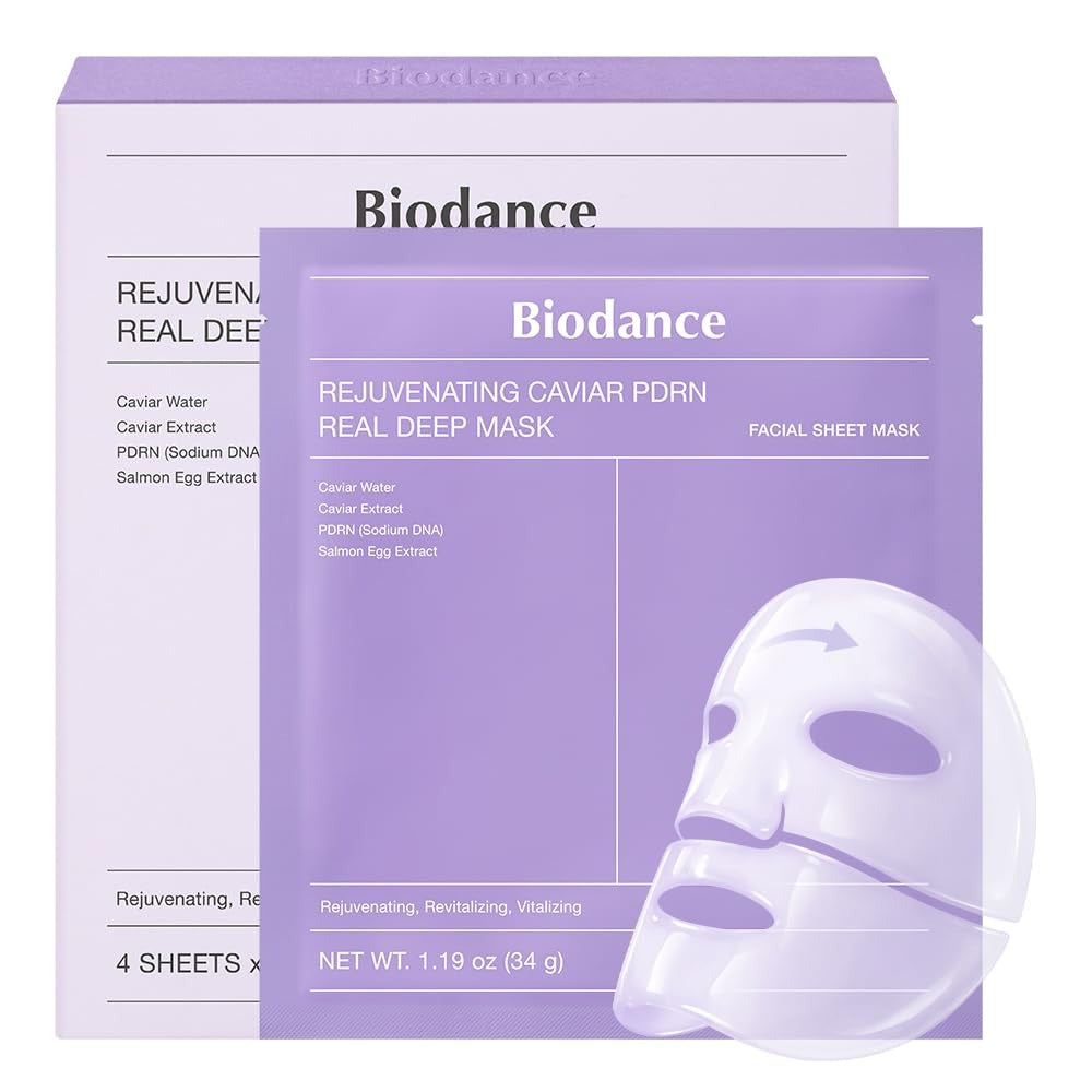 BIODANCE Bio-Collagen Real Deep Mask | Hydrating Overnight Hydrogel Face Mask | Korean Skin Care | 34g x 4