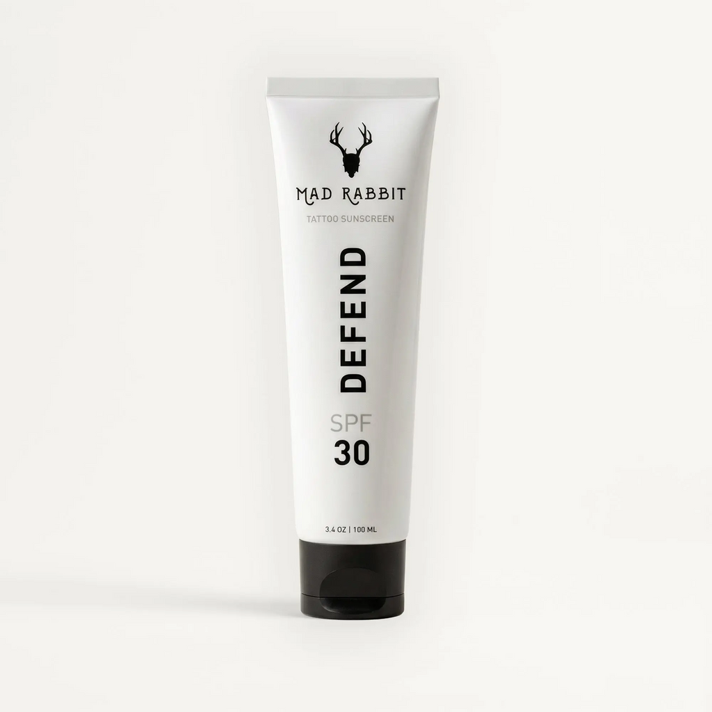 Mad Rabbit Defend Tattoo Sunscreen SPF 30 | 100% Mineral, Reef-Safe, Anti-Fade (3.4 oz)