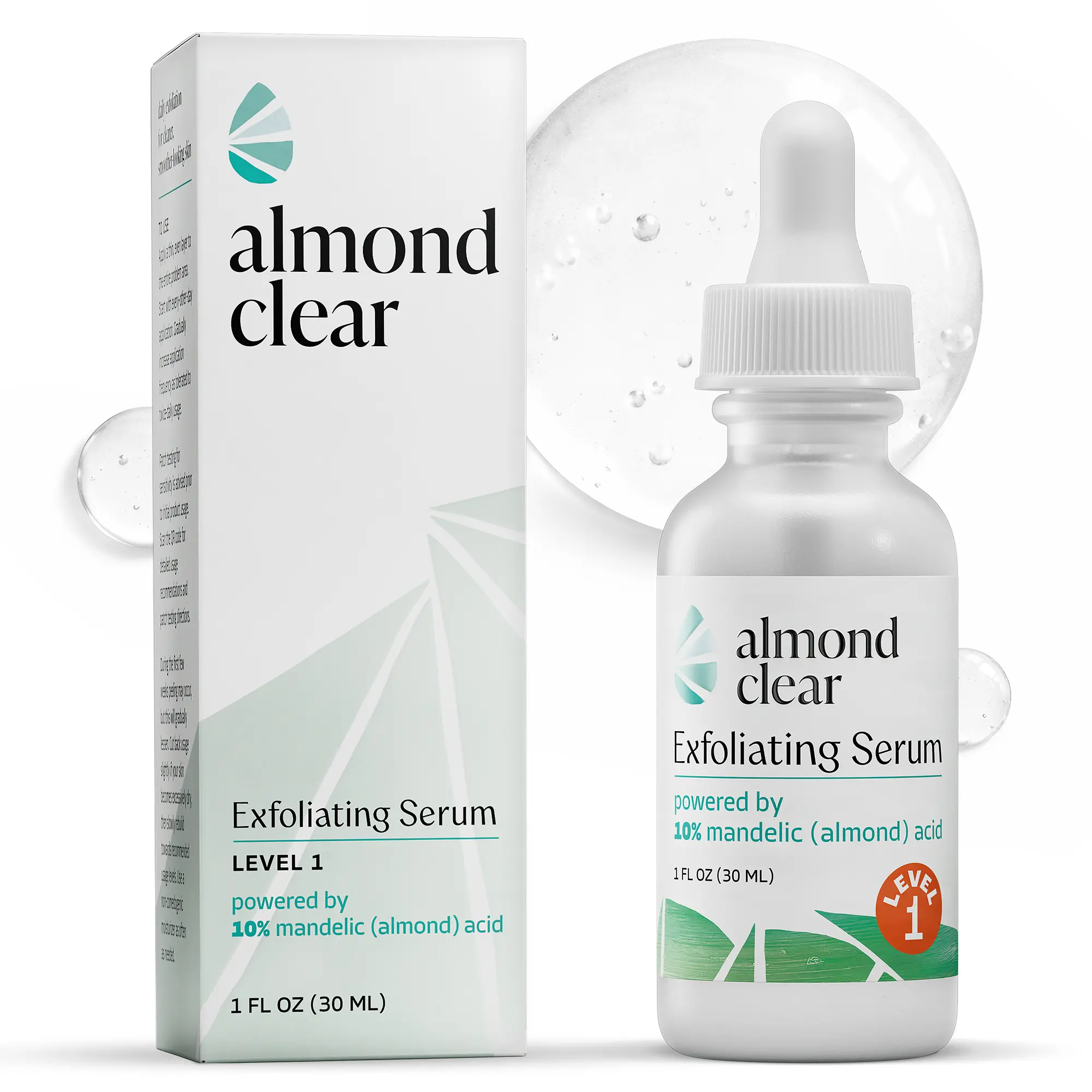 Almond Clear Level 1 Exfoliating Serum | 10% Mandelic Acid for Acne, Dark Spots & Sensitive Skin | 30ml