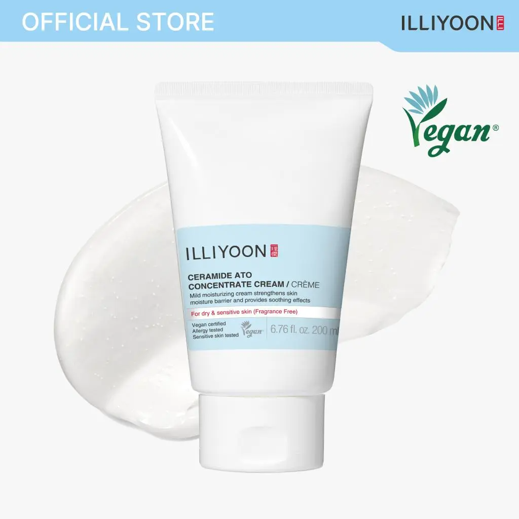 ILLIYOON Ceramide Ato Concentrate Cream | 100H Hydration, Plant-Sourced Ceramides | Vegan & Fragrance-Free