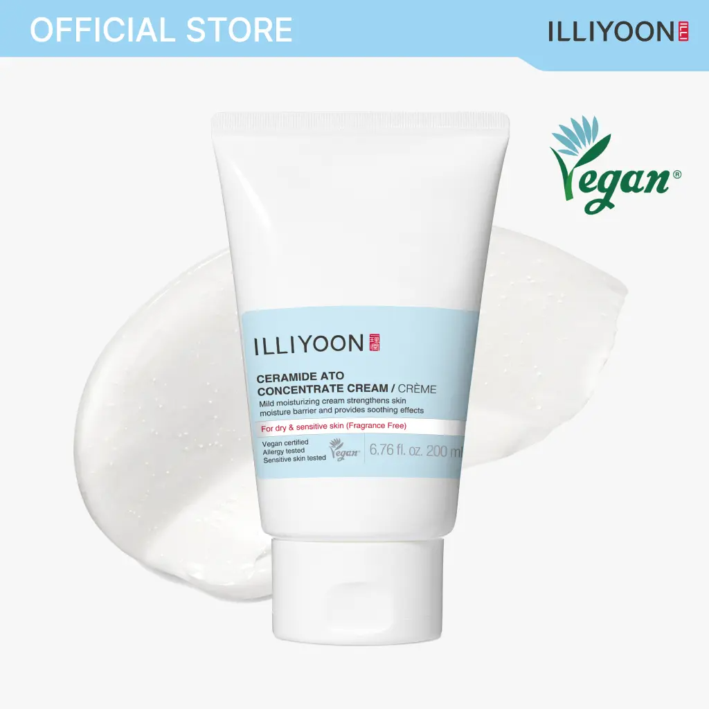 ILLIYOON Ceramide Ato Concentrate Cream | 100H Hydration, Plant-Sourced Ceramides | Vegan & Fragrance-Free
