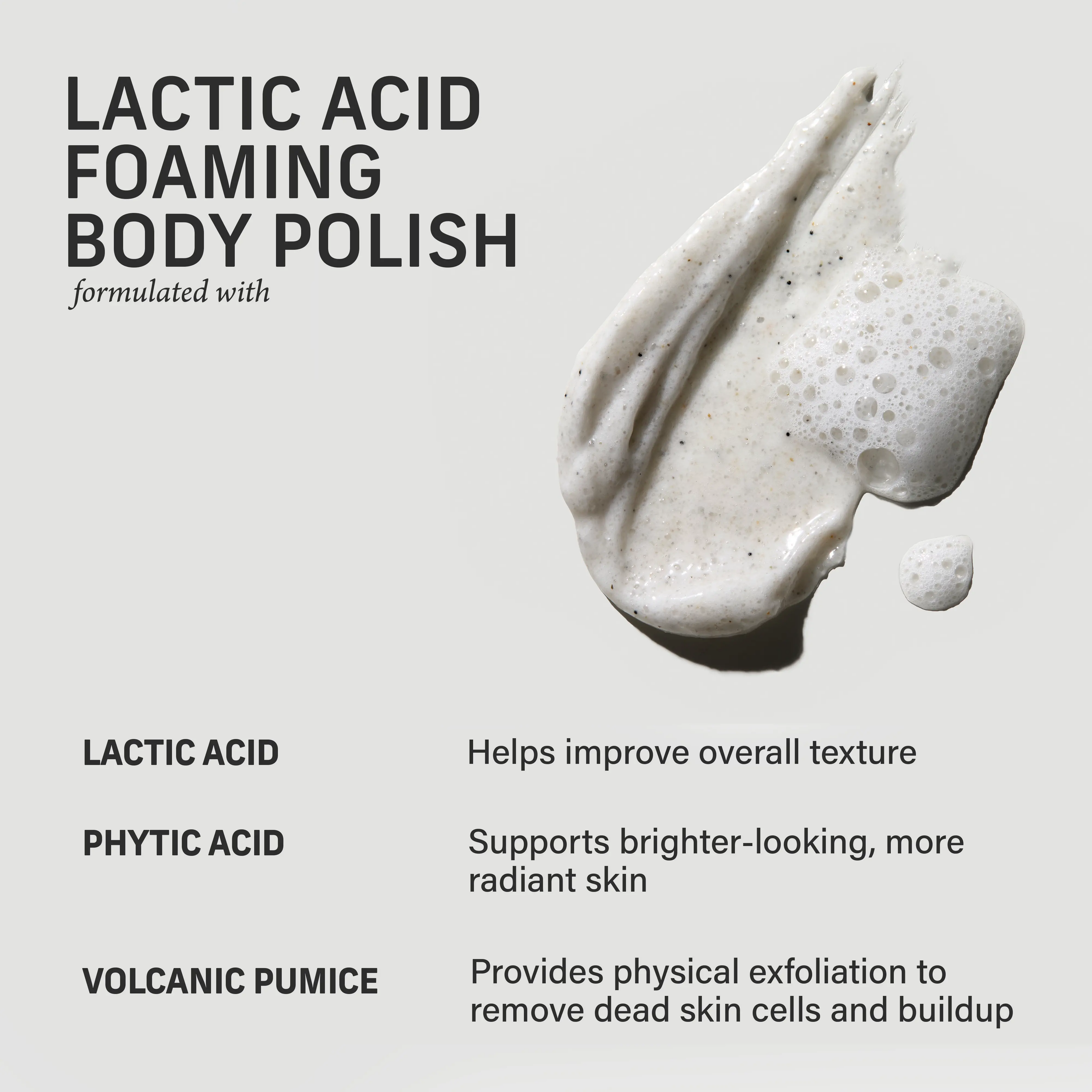 CYKLAR Lactic Acid Foaming Body Polish | Dual-Action Exfoliant for Smoother, Brighter Skin | 11oz