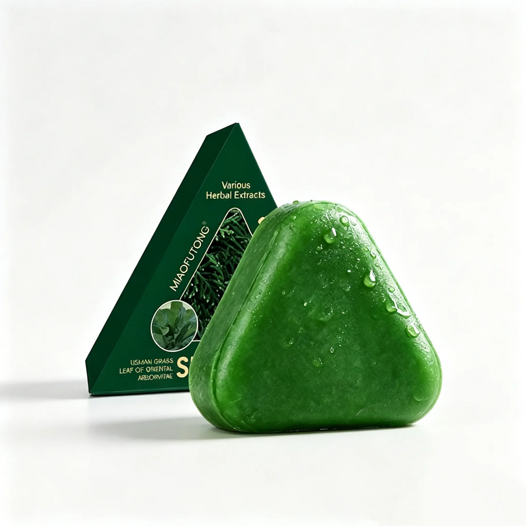 Natural Triangular Shampoo Bar | Anti Hair Loss with Ginseng, Polygonum & Tea Tree Oil | 1 & 3-Pack