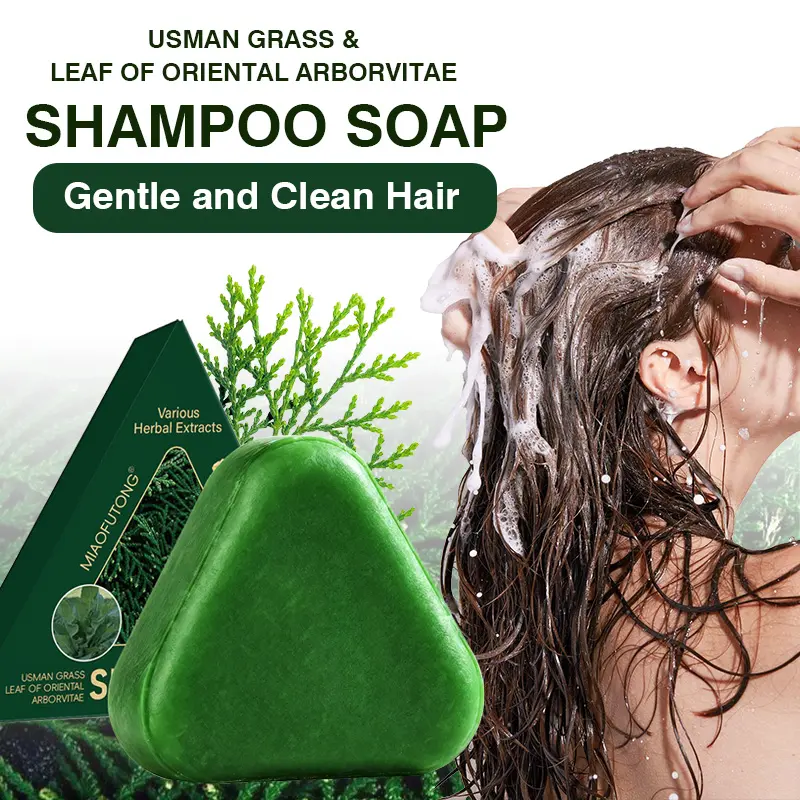 Natural Triangular Shampoo Bar | Anti Hair Loss with Ginseng, Polygonum & Tea Tree Oil | 1 & 3-Pack