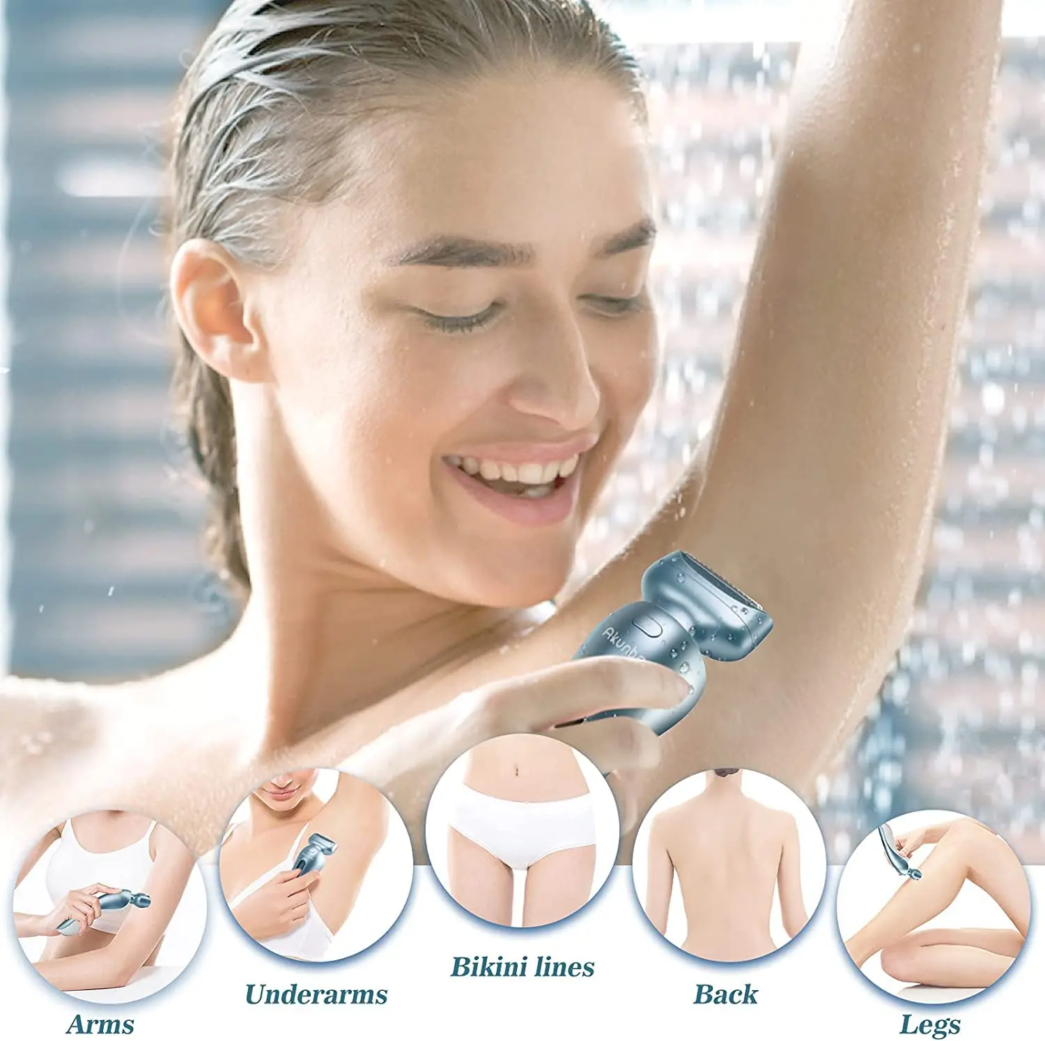 3-in-1 Electric Shaver for Women | IPX7 Waterproof, LED Display, Wet & Dry Razor for Bikini, Legs & Underarms