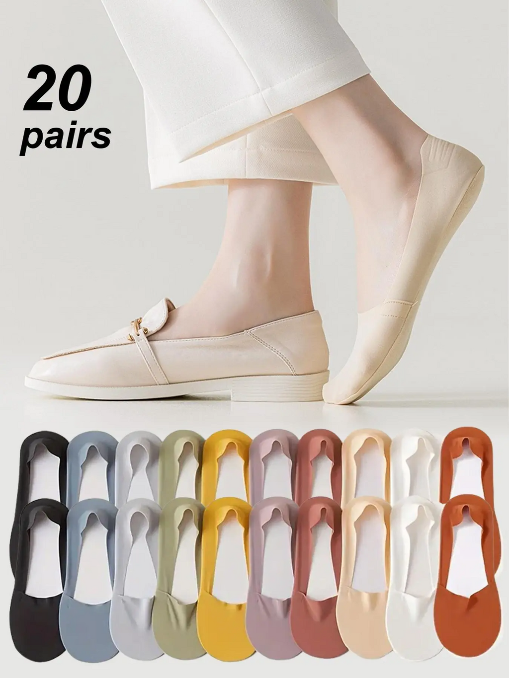 Women's Non-Slip No-Show Socks | Soft, Breathable, Low Cut for Flats | Multi-Pack