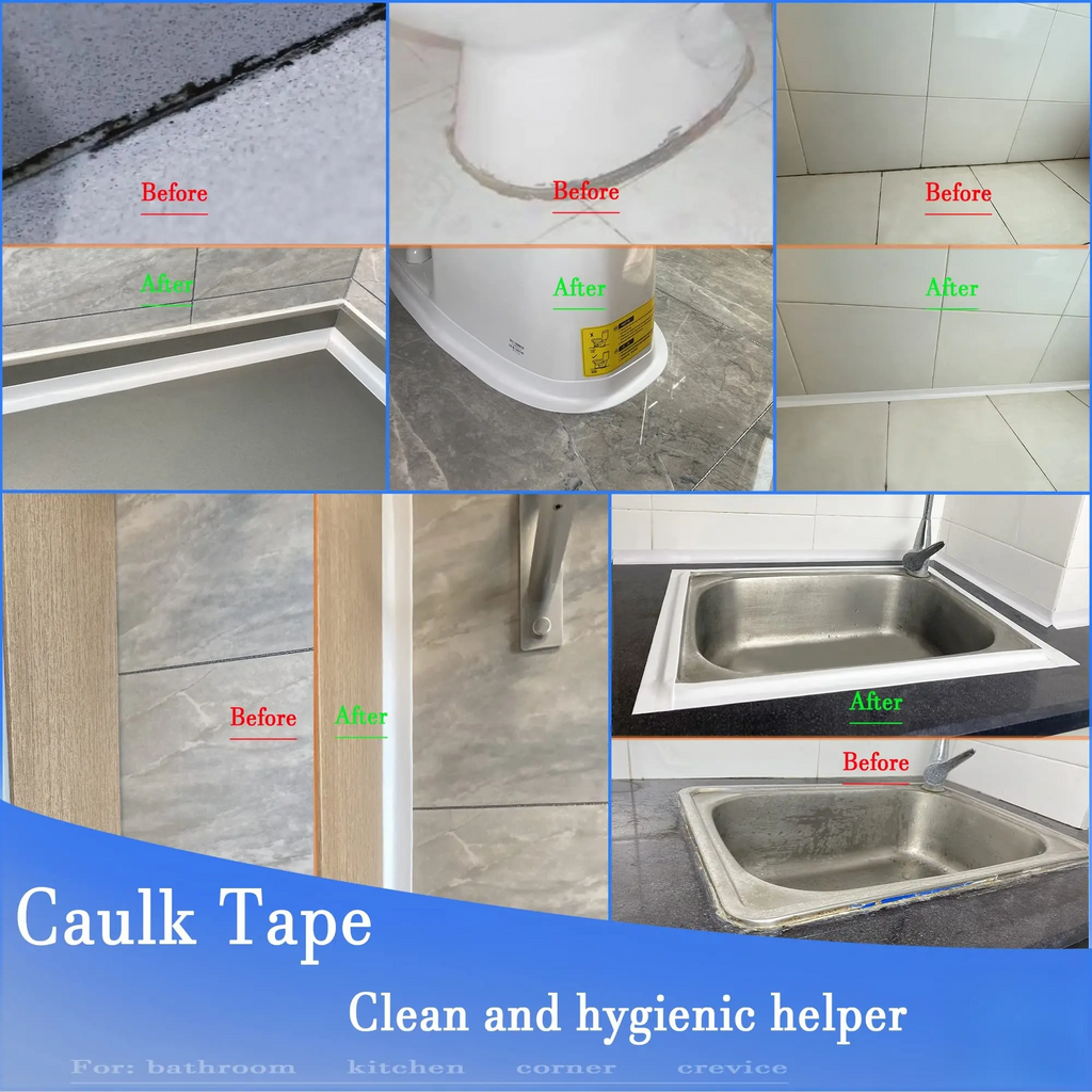 Waterproof Self-Adhesive Caulk Tape | 16.4 ft × 1.5 in, Industrial Strength for Kitchen & Bathroom