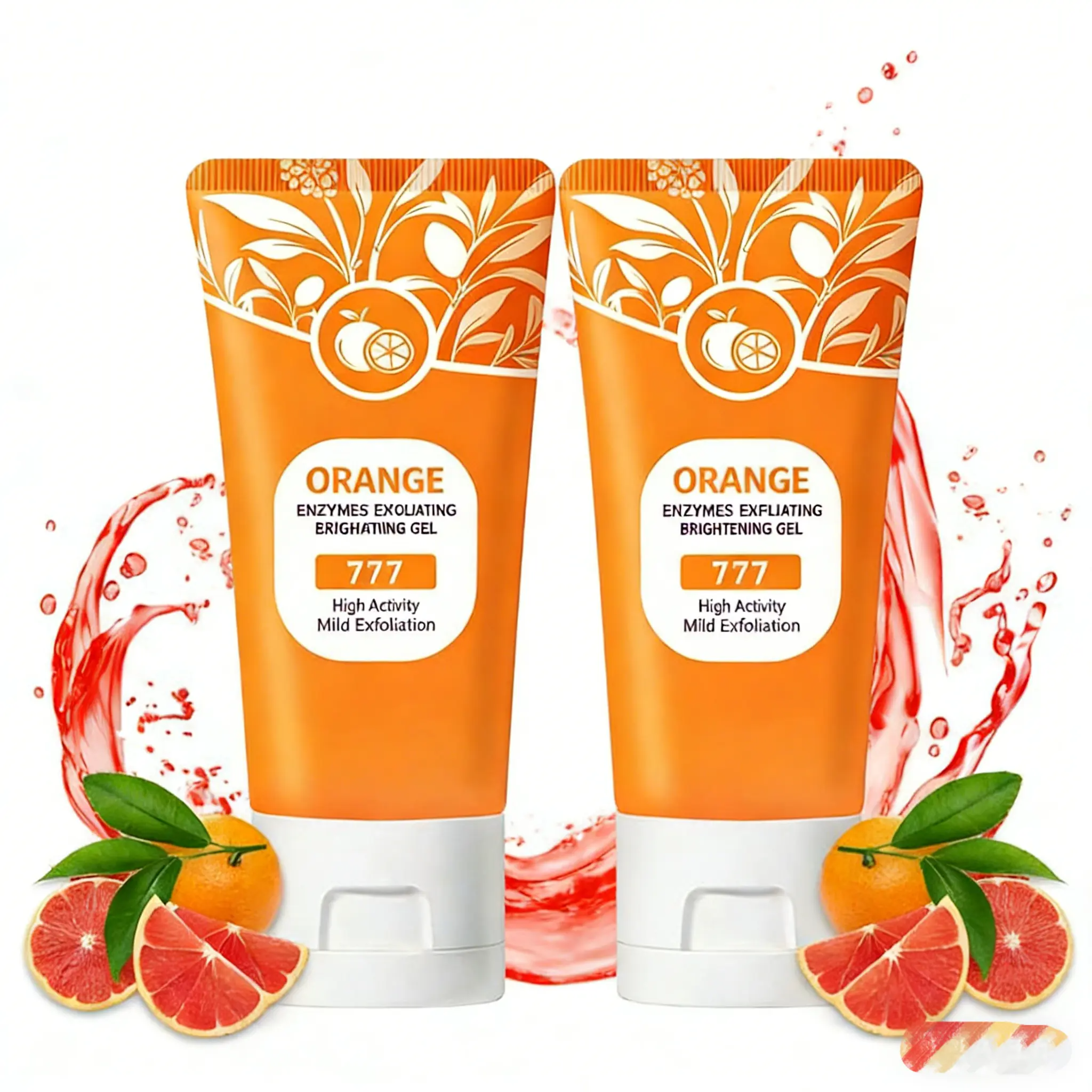【2026 Upgrade】Orange Scented Exfoliator Clear Gel 777 - Gentle Exfoliation for Face & Body, Deep Cleansing, Nourishing & Moisturizing, Suitable for All Skin Types peachy skin moroccan exfoliating