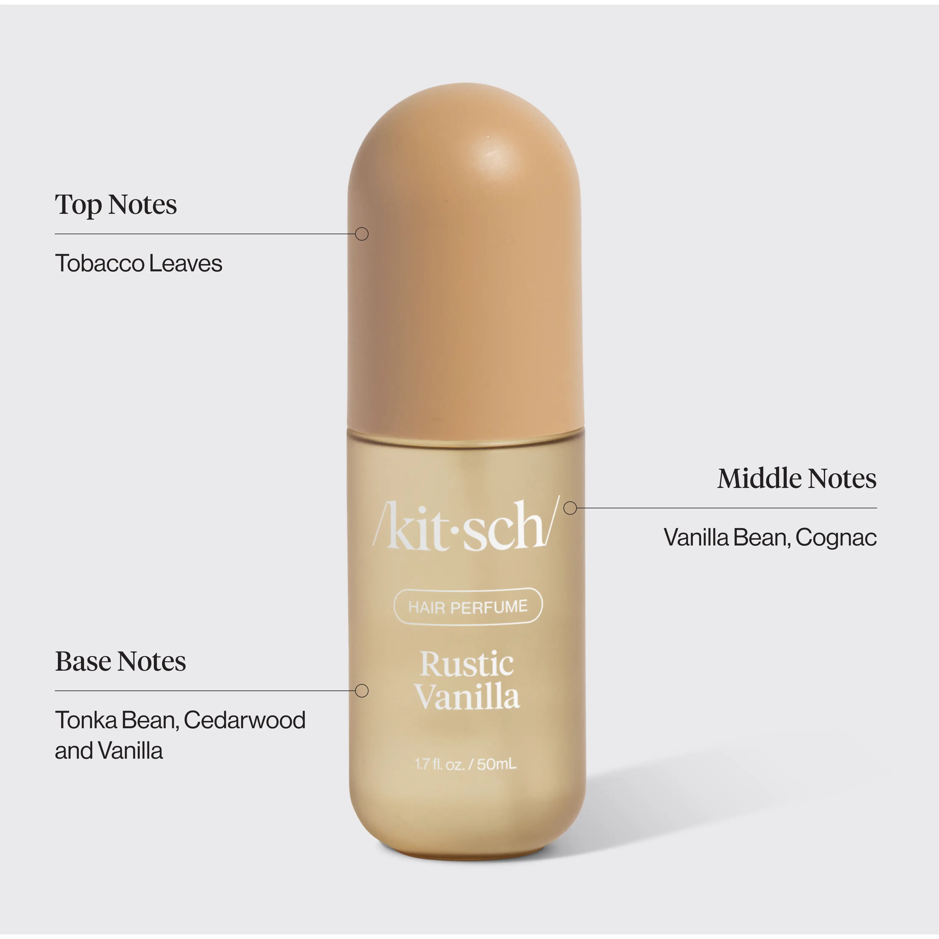 Kitsch Rustic Vanilla Hair Perfume | Odor-Eliminating, Vegan & Clean Formula | 50ml