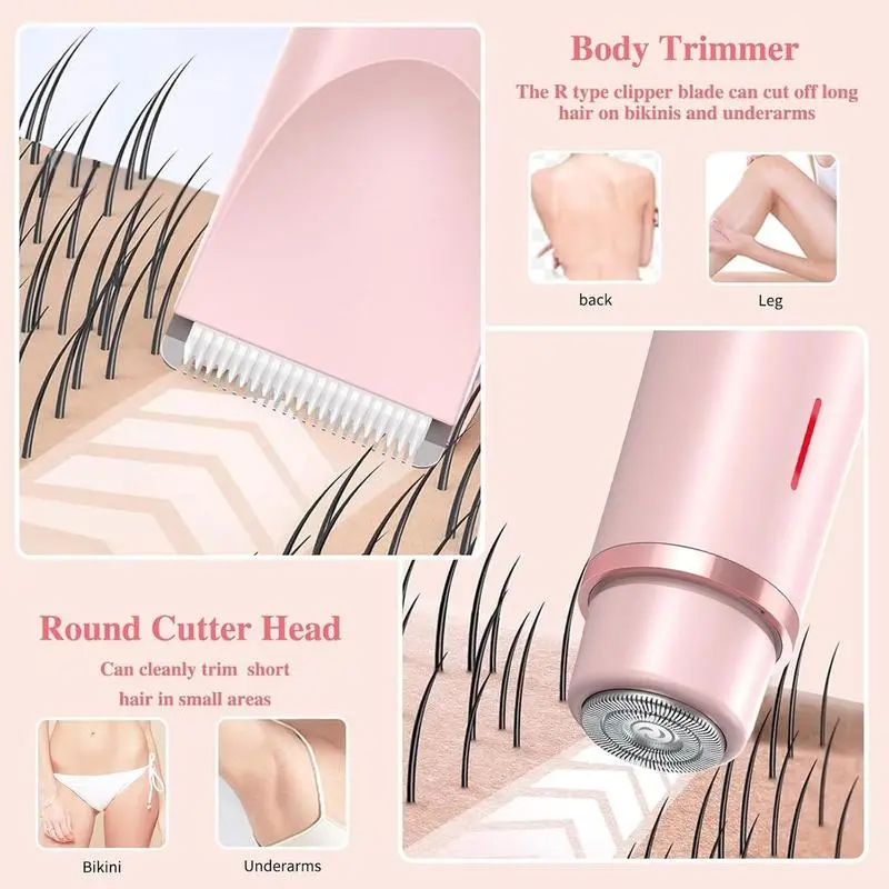 2-in-1 Electric Body & Facial Hair Trimmer for Women | Waterproof, Rechargeable, Bikini & Underarm