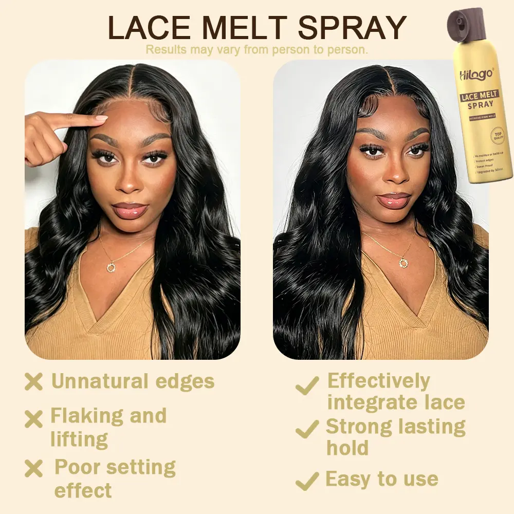 Hilogo Lace Melting Spray | Strong Hold, Waterproof & Natural Hairline | 180ml Upgraded Formula