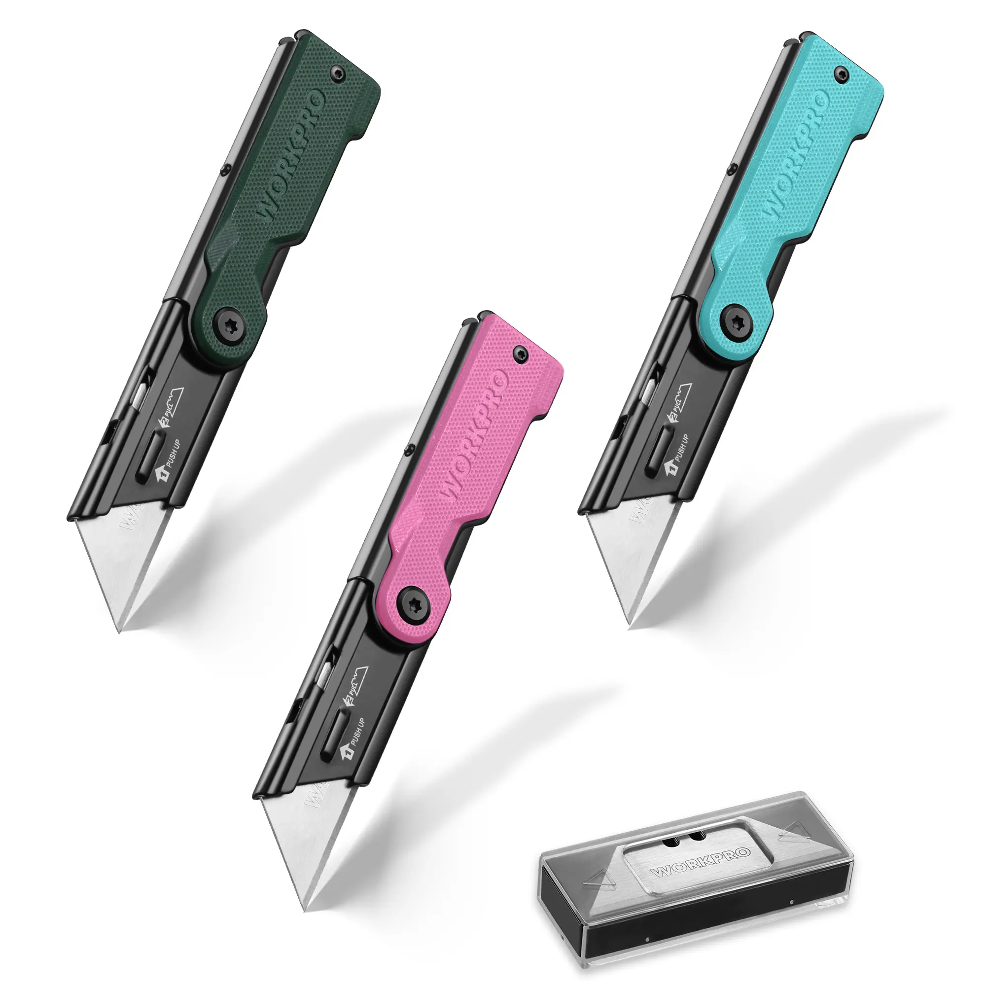 Quick-Change Folding Pocket Utility Knife | Belt Clip, Stainless Steel, Accepts All Standard Blades