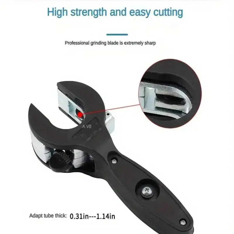 Ratcheting Tubing Cutter | One-Hand Pipe Cutter for Copper, Stainless Steel & Aluminum, 5/16"-1-1/8"