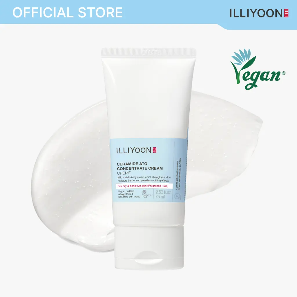 ILLIYOON Ceramide Ato Concentrate Cream | 100H Hydration, Plant-Sourced Ceramides | Vegan & Fragrance-Free