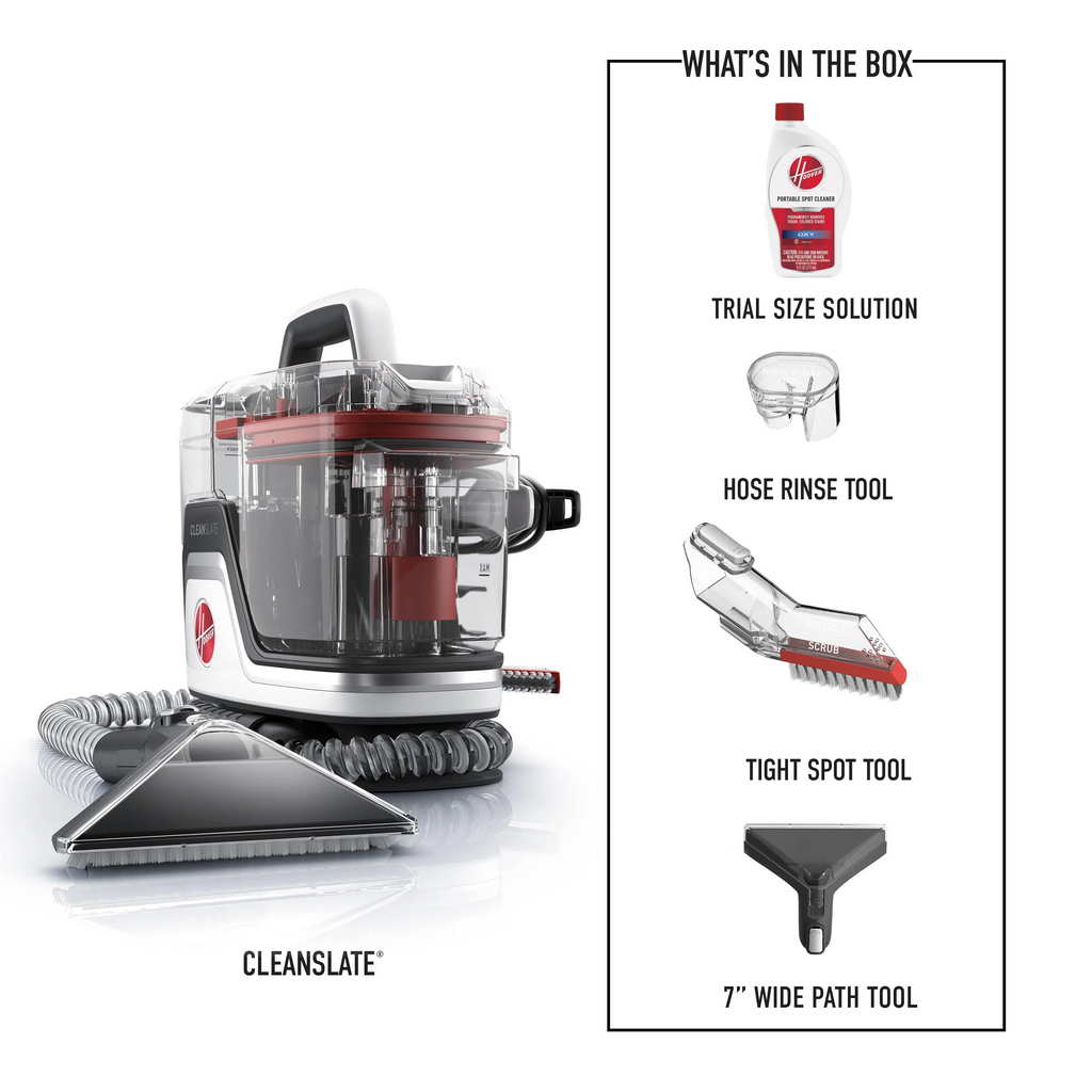 Hoover CleanSlate Pet Spot Cleaner | Portable Carpet & Upholstery Stain Remover | Powerful Suction & Oxy Formula