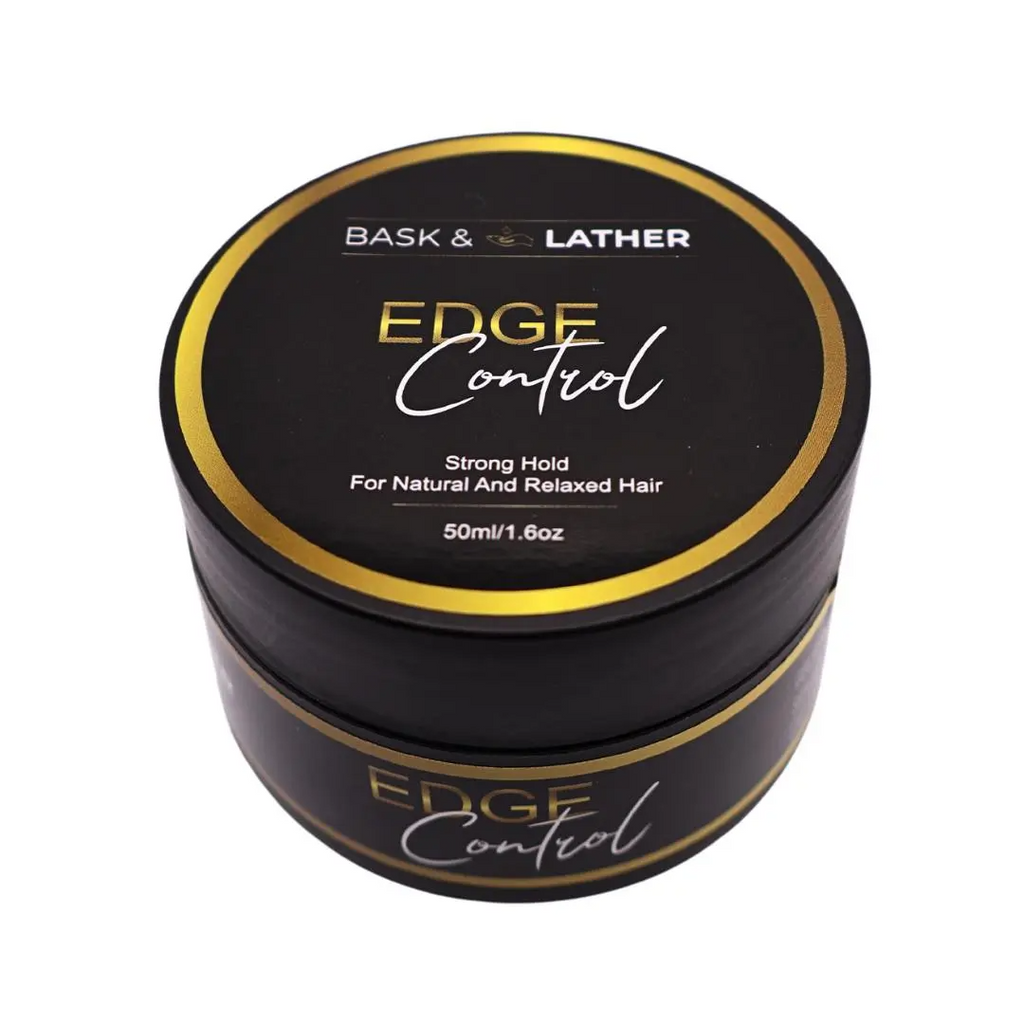 Bask & Lather Strong Hold Edge Control for Thick Edges | Flake-Free, Growth-Infused, 5.3 oz