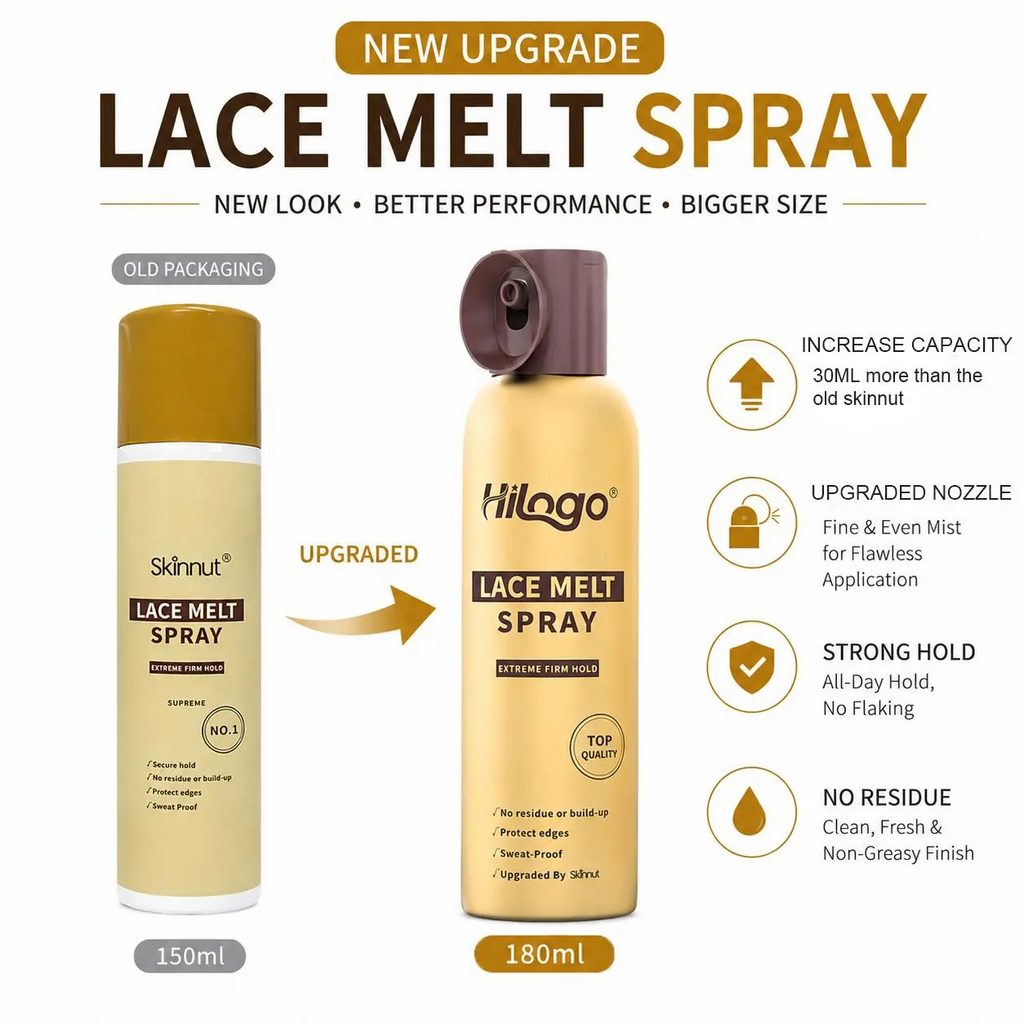 Hilogo Lace Melting Spray | Strong Hold, Waterproof & Natural Hairline | 180ml Upgraded Formula