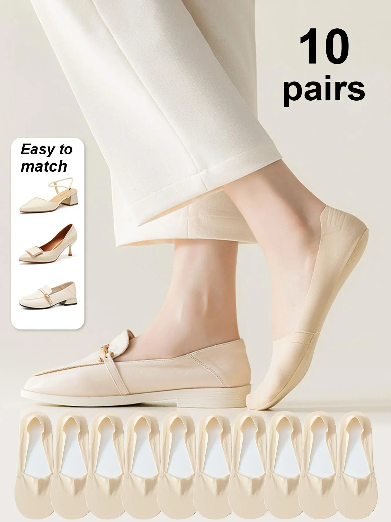 Women's Non-Slip No-Show Socks | Soft, Breathable, Low Cut for Flats | Multi-Pack