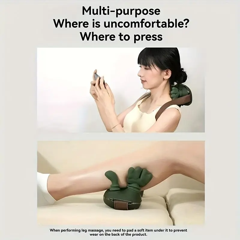 3D Kneading Neck & Shoulder Massager with Heat | Wireless, Portable, Deep Tissue Pain Relief