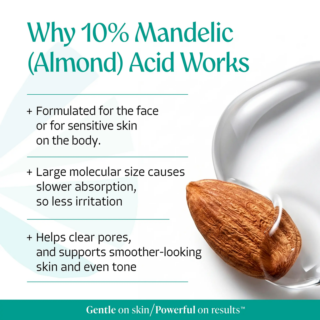 Almond Clear Level 1 Exfoliating Serum | 10% Mandelic Acid for Acne, Dark Spots & Sensitive Skin | 30ml