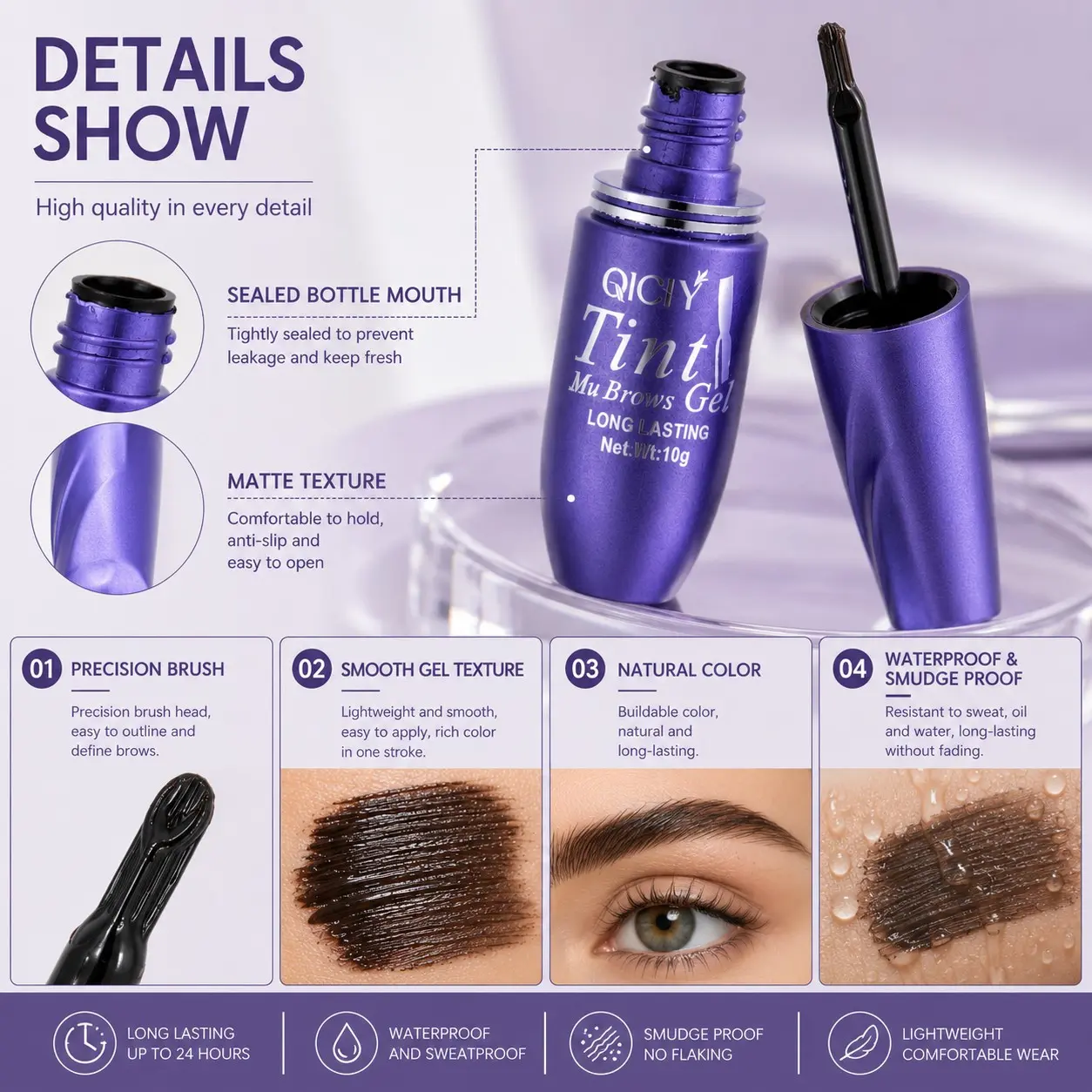 Waterproof Eyebrow Tinting Cream | Quick-Dry Brow Dye for Natural Fuller Brows