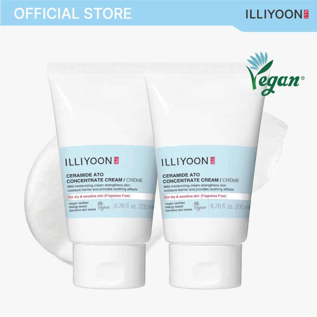 ILLIYOON Ceramide Ato Concentrate Cream | 100H Hydration, Plant-Sourced Ceramides | Vegan & Fragrance-Free