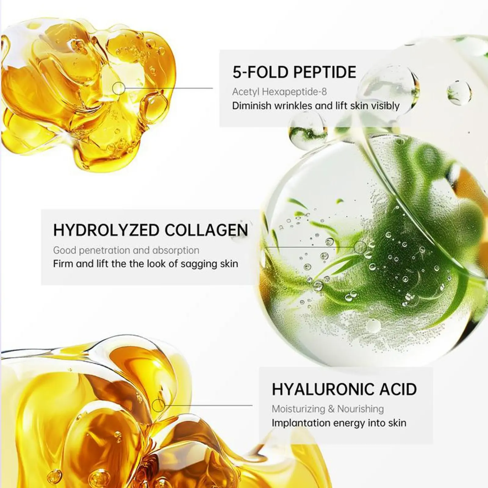 5-Roller Neck Firming Cream | Collagen, Hyaluronic Acid & Vitamin C+E | Anti-Wrinkle & Lifting