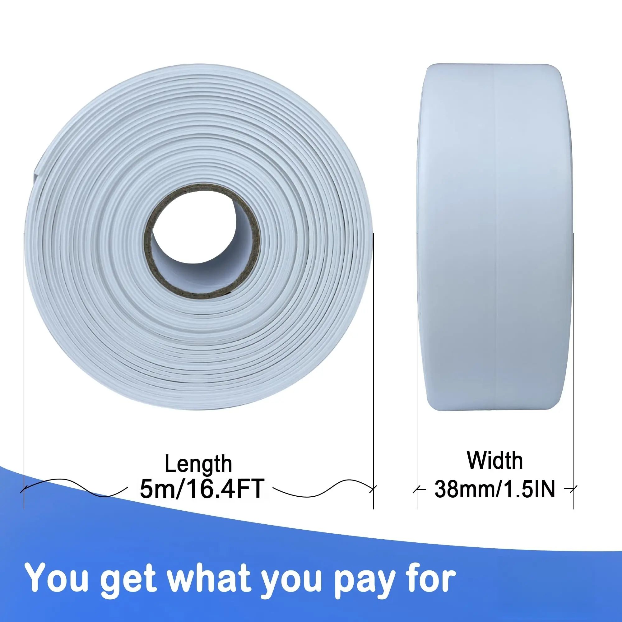 Waterproof Self-Adhesive Caulk Tape | 16.4 ft × 1.5 in, Industrial Strength for Kitchen & Bathroom
