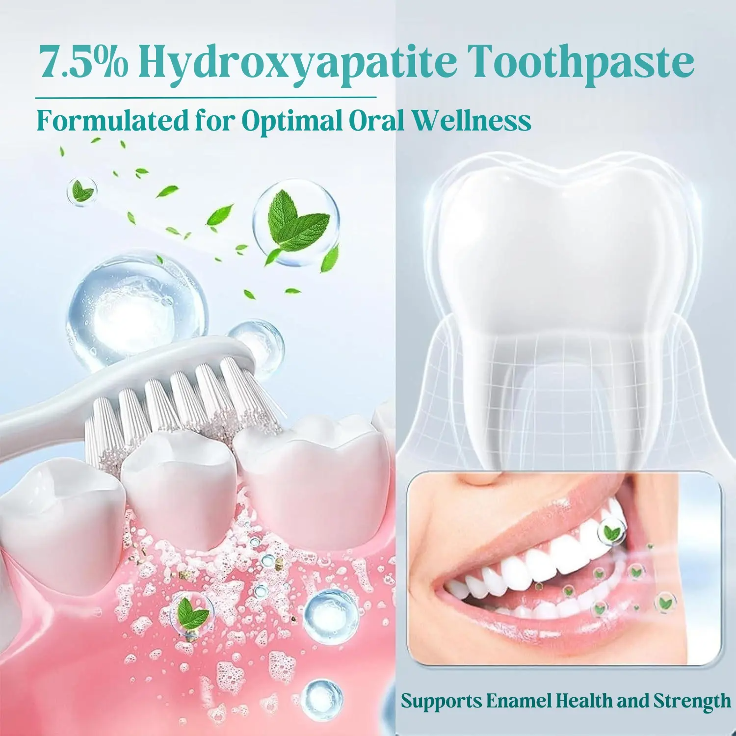 Hydroxyapatite Toothpaste | Enamel Repair & Teeth Whitening | Fluoride-Free, Sensitive Teeth | 4.23oz