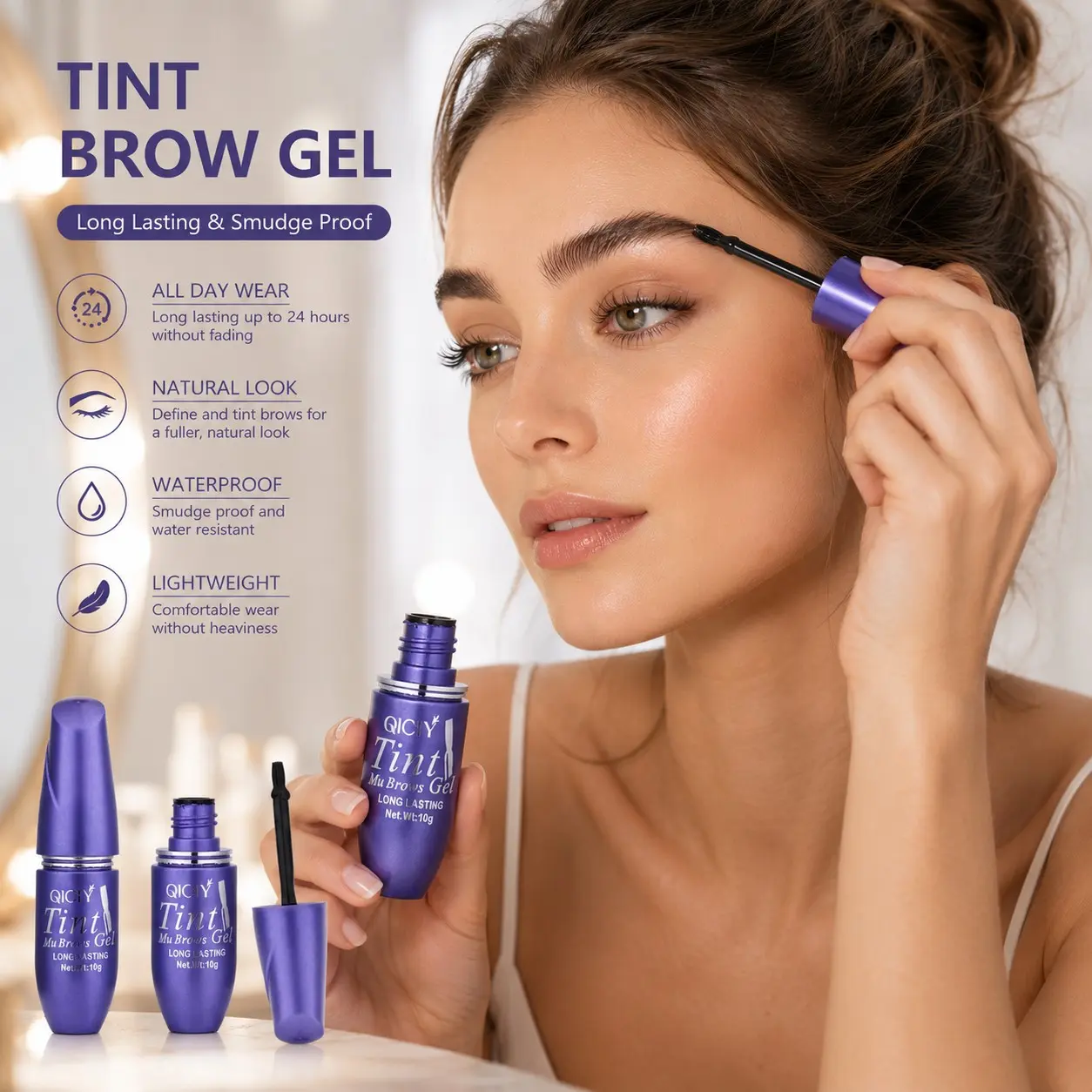 Waterproof Eyebrow Tinting Cream | Quick-Dry Brow Dye for Natural Fuller Brows