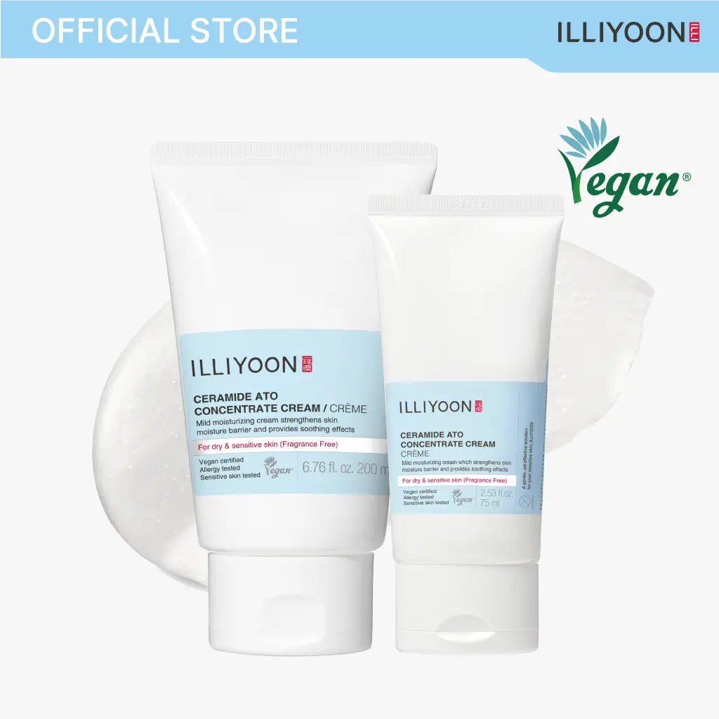 ILLIYOON Ceramide Ato Concentrate Cream | 100H Hydration, Plant-Sourced Ceramides | Vegan & Fragrance-Free
