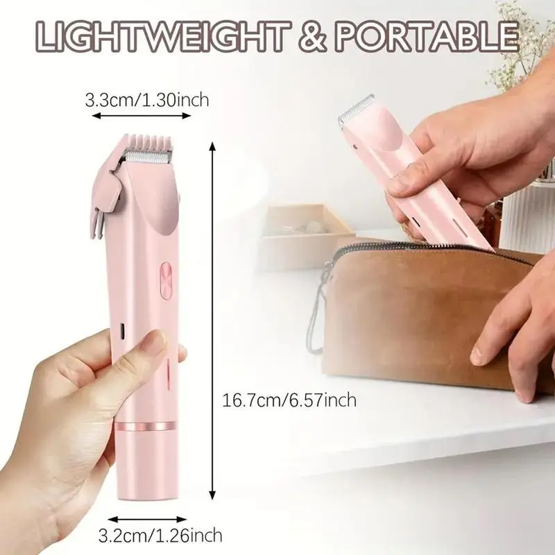 2-in-1 Electric Body & Facial Hair Trimmer for Women | Waterproof, Rechargeable, Bikini & Underarm