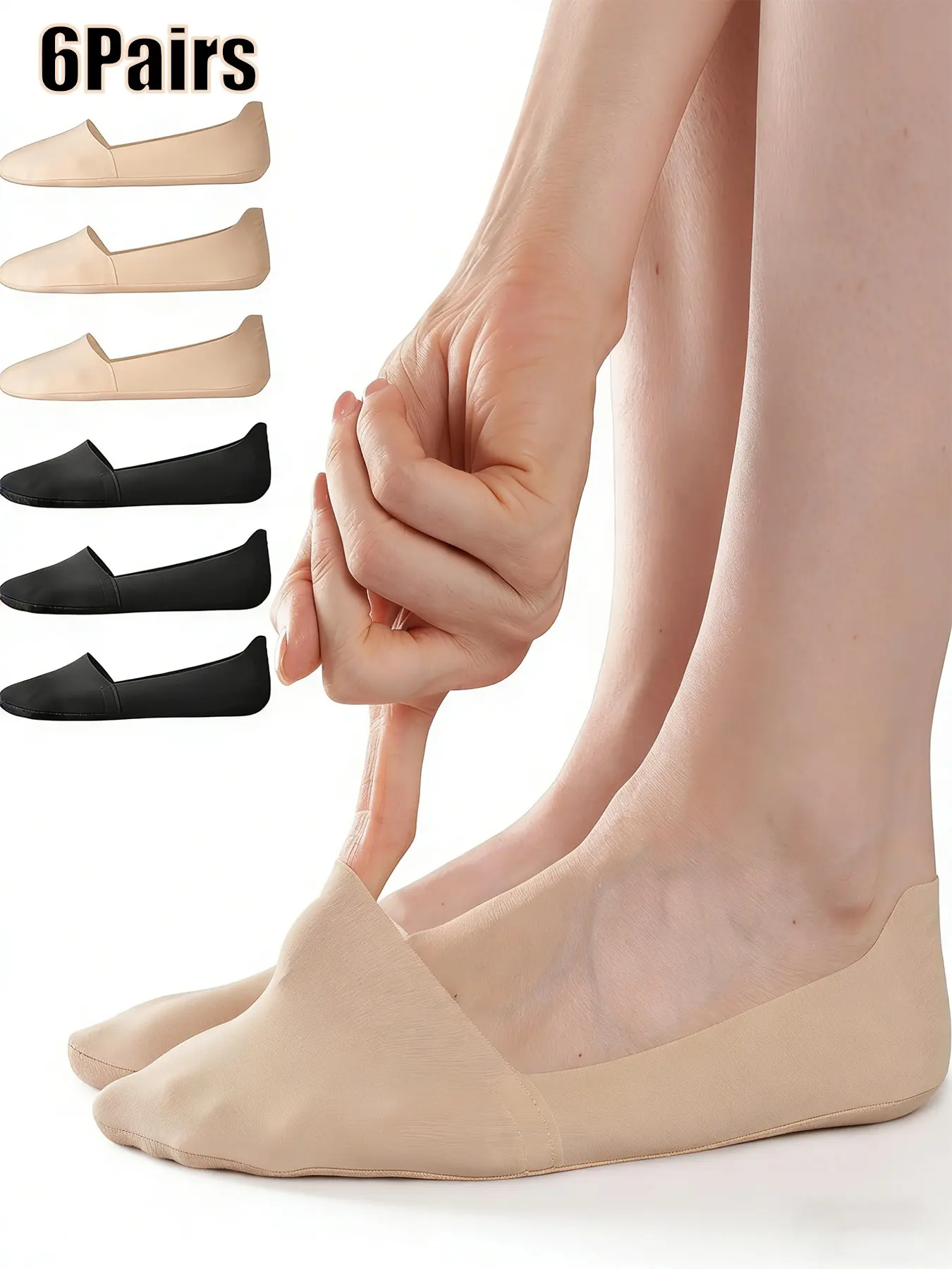 Women's Non-Slip No-Show Socks | Soft, Breathable, Low Cut for Flats | Multi-Pack