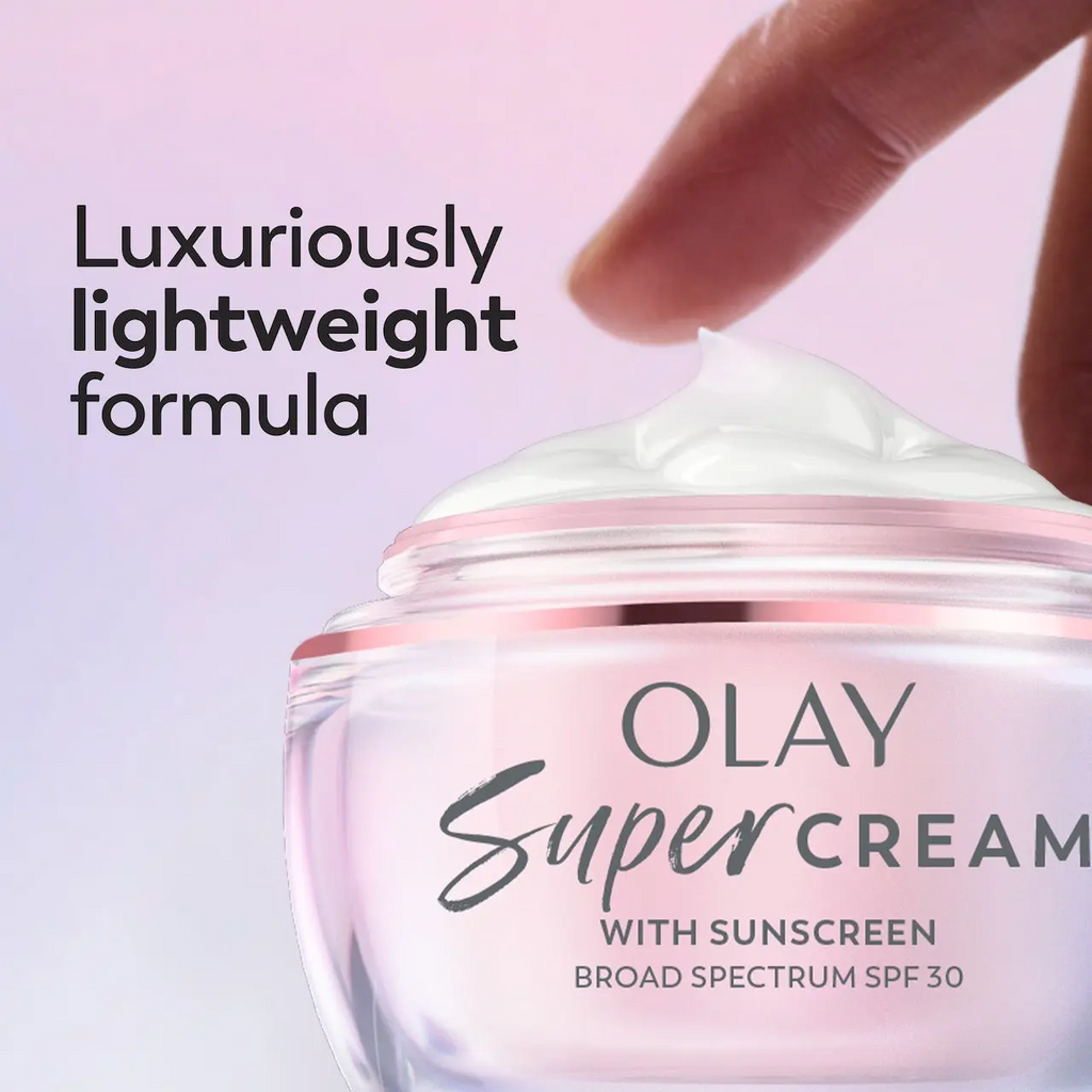 Olay Super Cream SPF 30 Face Moisturizer – 5-in-1 Lightweight Daily Sunscreen Cream