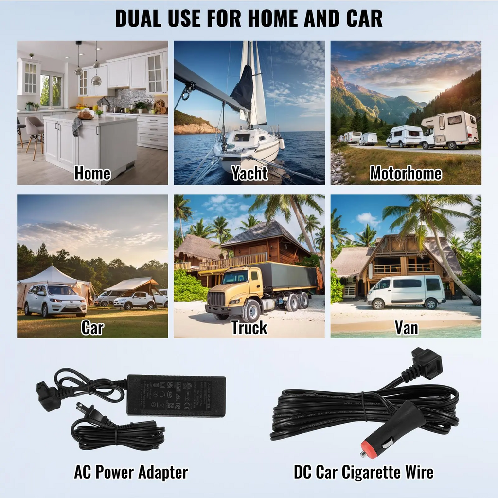 VEVOR 25L Portable Car Refrigerator Freezer | Dual Zone, Bluetooth App Control, -20°C to 20°C | 12V/24V/110-240V