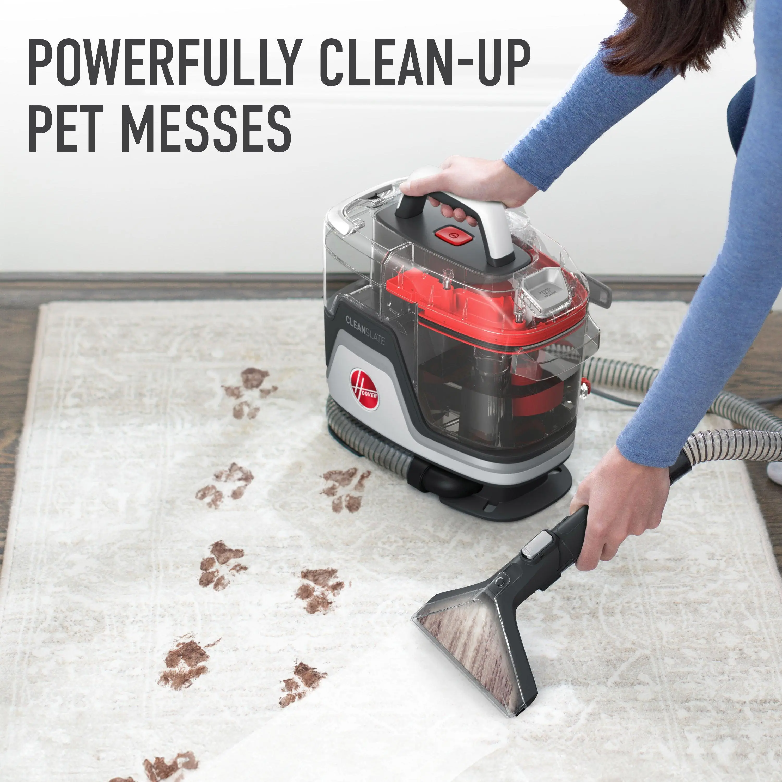 Hoover CleanSlate Pet Spot Cleaner | Portable Carpet & Upholstery Stain Remover | Powerful Suction & Oxy Formula