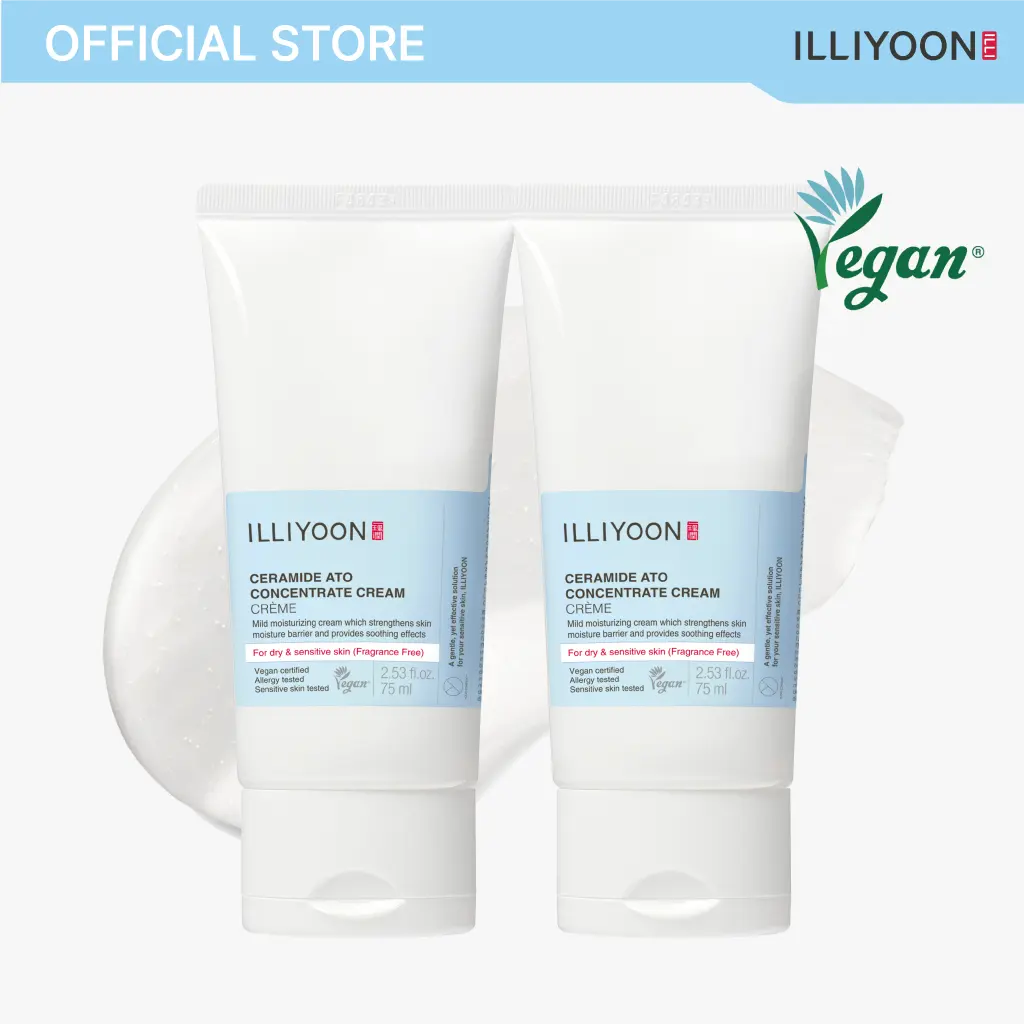ILLIYOON Ceramide Ato Concentrate Cream | 100H Hydration, Plant-Sourced Ceramides | Vegan & Fragrance-Free