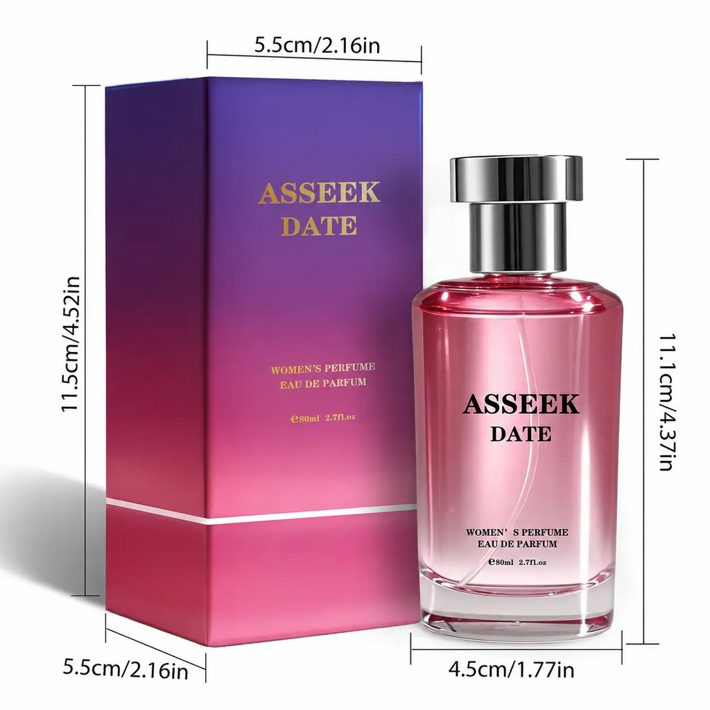 ASSEEK DATE Eau de Parfum | Long-Lasting Caramel Vanilla Gourmand Fragrance, 80ml (2.7 fl oz)