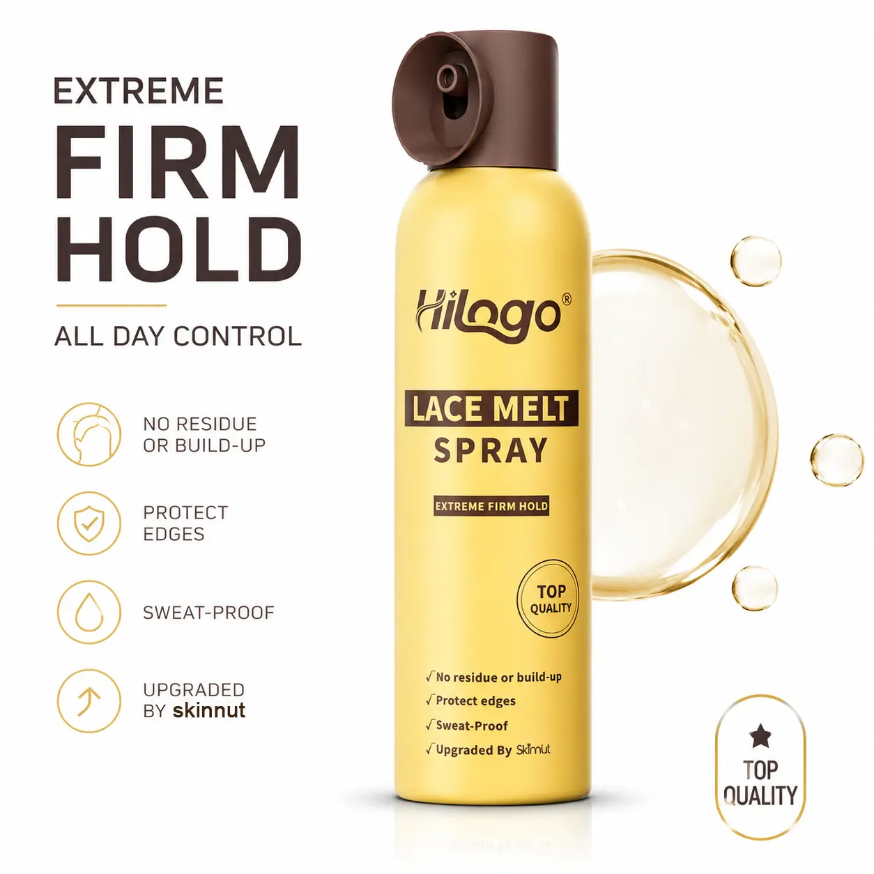Hilogo Lace Melting Spray | Strong Hold, Waterproof & Natural Hairline | 180ml Upgraded Formula