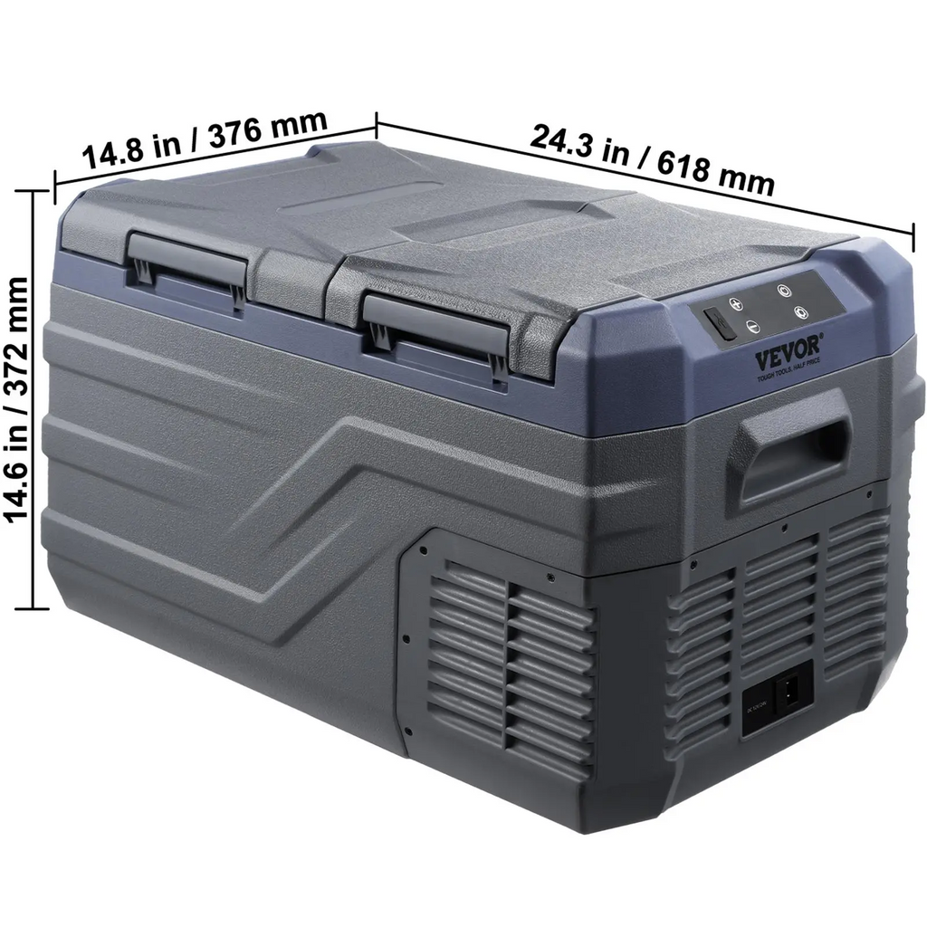VEVOR 25L Portable Car Refrigerator Freezer | Dual Zone, Bluetooth App Control, -20°C to 20°C | 12V/24V/110-240V