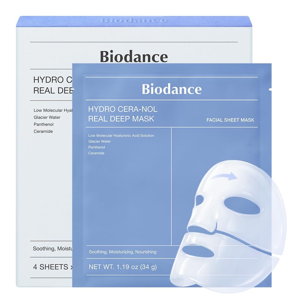BIODANCE Bio-Collagen Real Deep Mask | Hydrating Overnight Hydrogel Face Mask | Korean Skin Care | 34g x 4