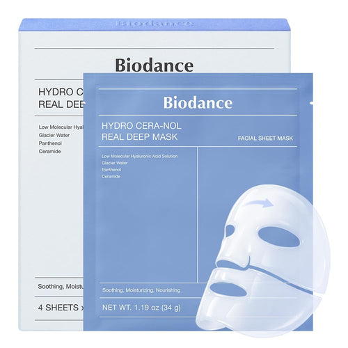 BIODANCE Bio-Collagen Real Deep Mask | Hydrating Overnight Hydrogel Face Mask | Korean Skin Care | 34g x 4