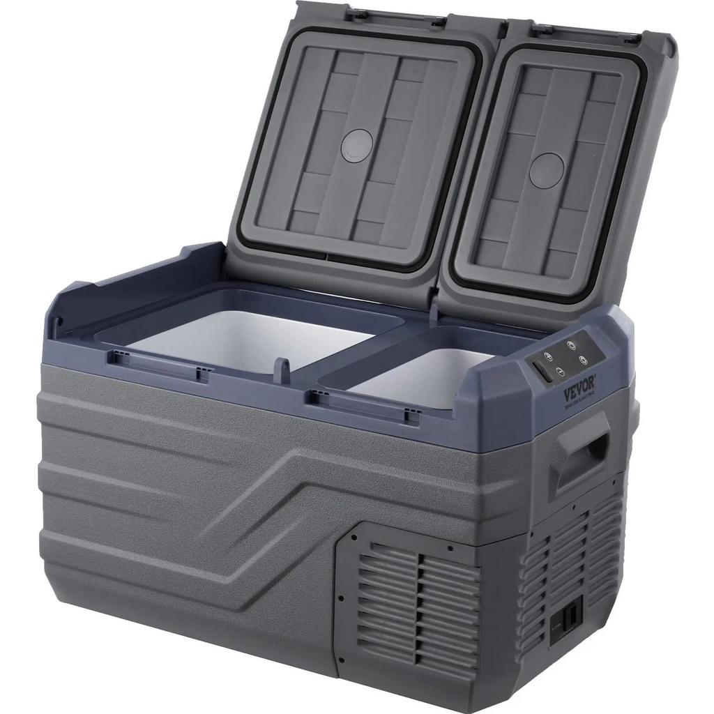 VEVOR 25L Portable Car Refrigerator Freezer | Dual Zone, Bluetooth App Control, -20°C to 20°C | 12V/24V/110-240V