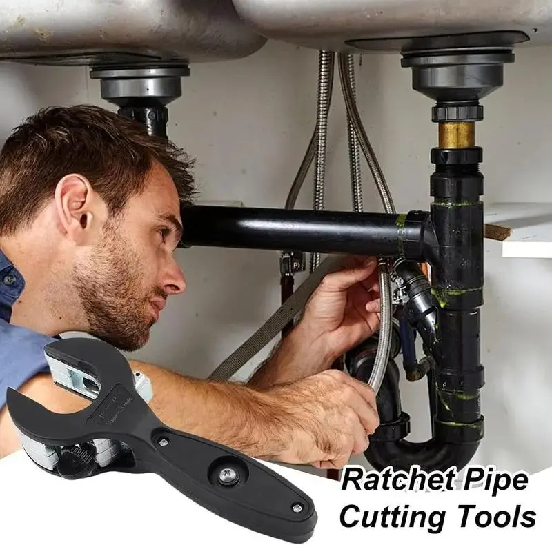 Ratcheting Tubing Cutter | One-Hand Pipe Cutter for Copper, Stainless Steel & Aluminum, 5/16"-1-1/8"
