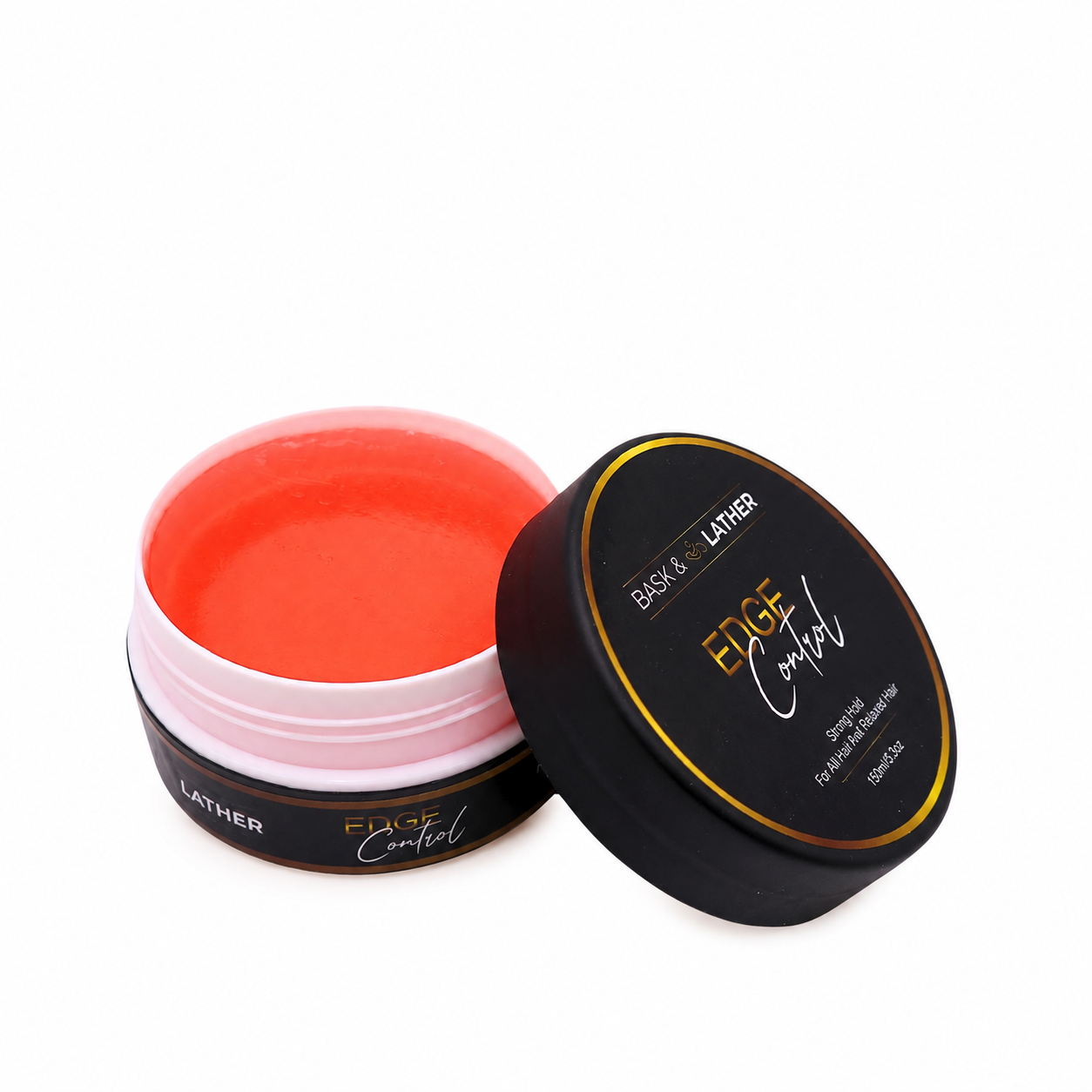 Bask & Lather Strong Hold Edge Control for Thick Edges | Flake-Free, Growth-Infused, 5.3 oz
