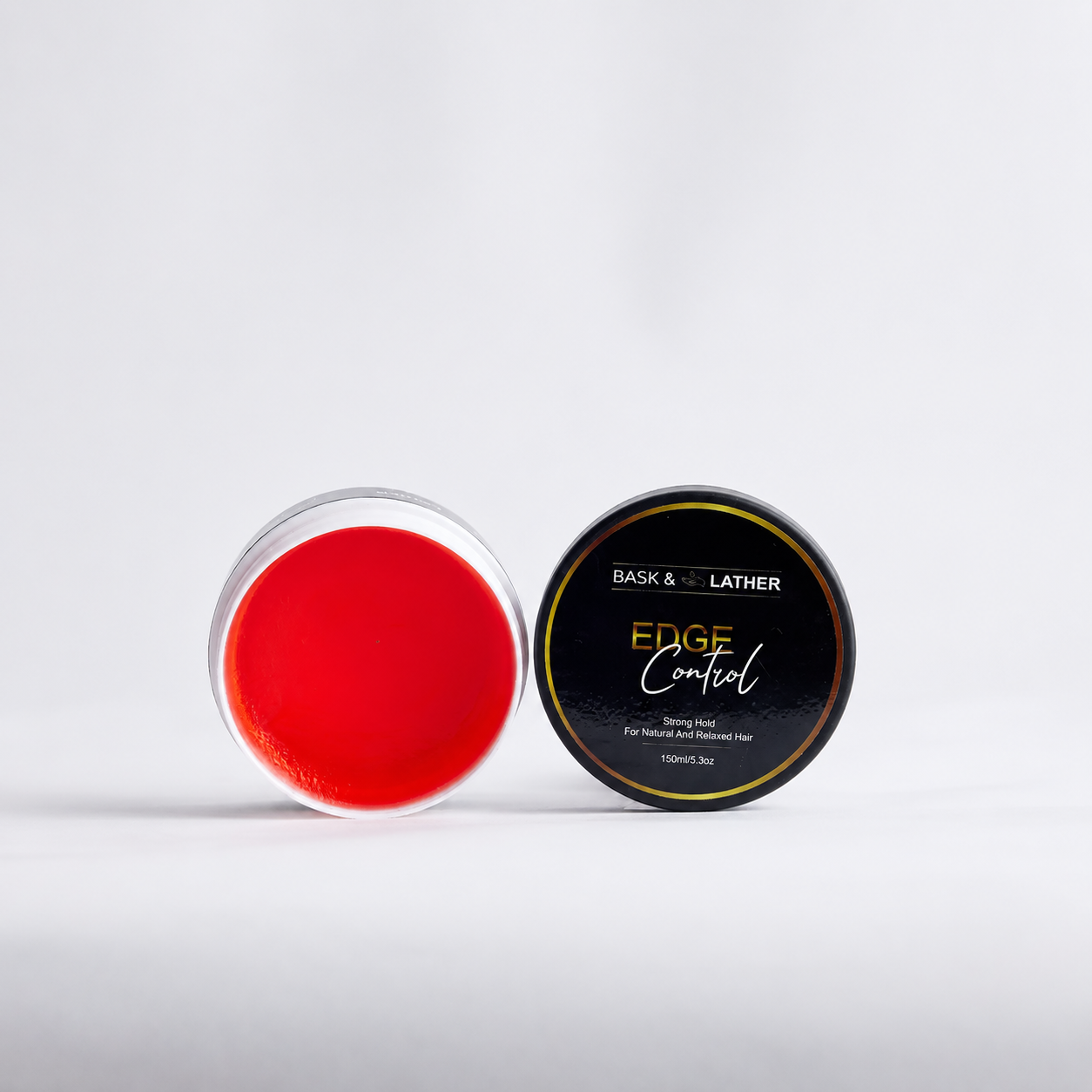 Bask & Lather Strong Hold Edge Control for Thick Edges | Flake-Free, Growth-Infused, 5.3 oz
