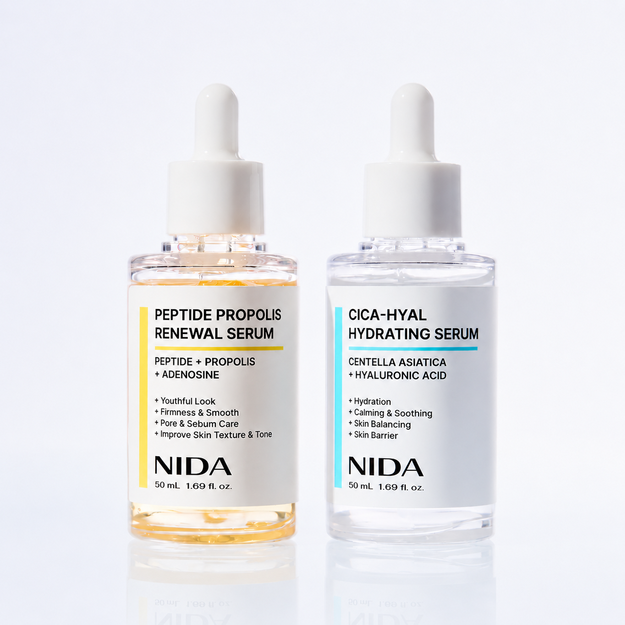 NIDA Serum | Peptide-Propolis & CICA-Hyaluronic Acid | Anti-Wrinkle & Deep Hydration