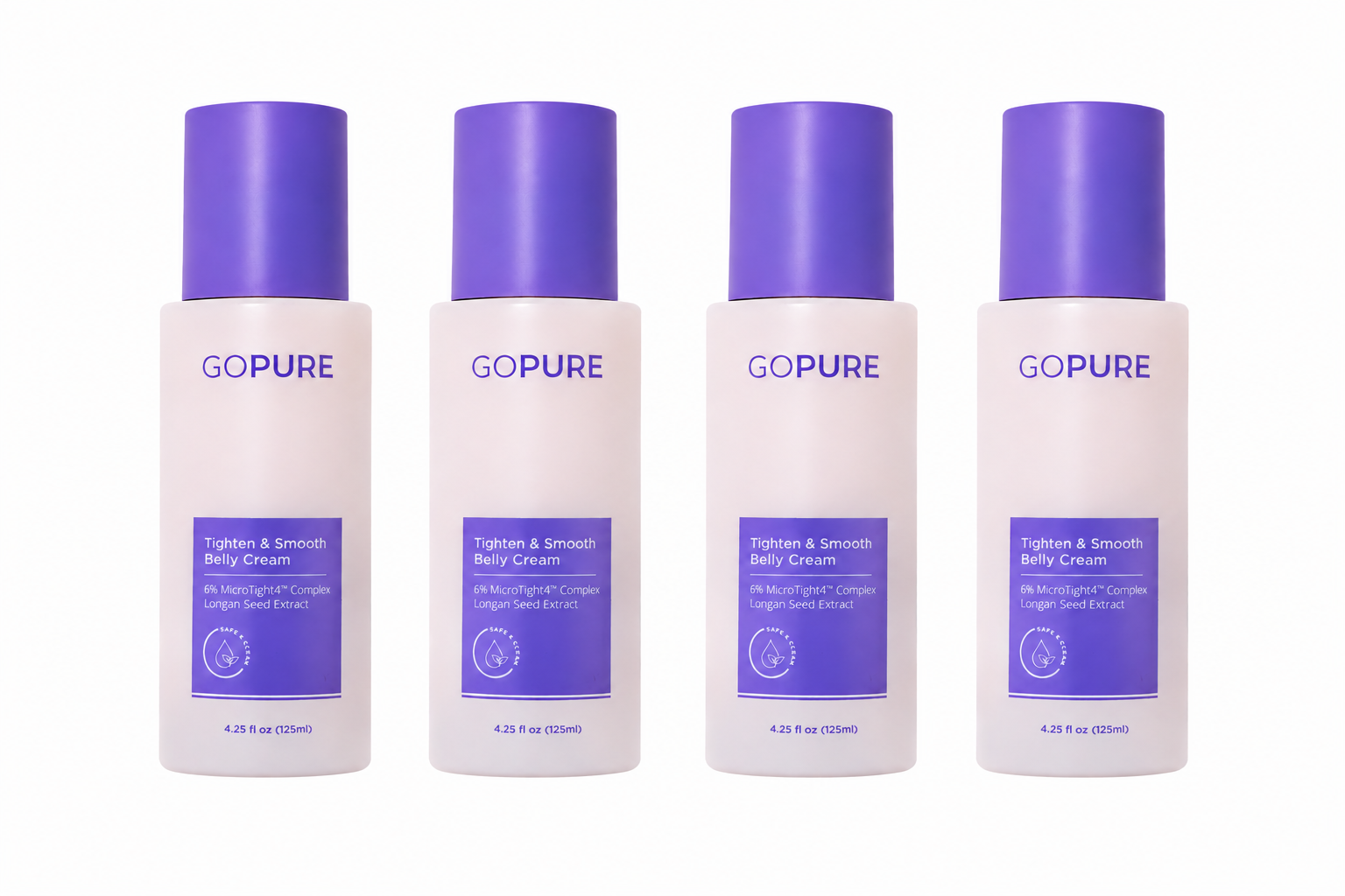 GOPURE Tighten & Smooth Belly Firming Cream | 6% MicroTight4 Complex | Stretch Marks & Loose Skin | 125ml